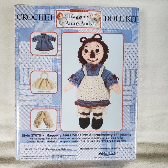 M.C.G. Textiles Office Raggedy Ann Crochet Doll Kit Classic Style